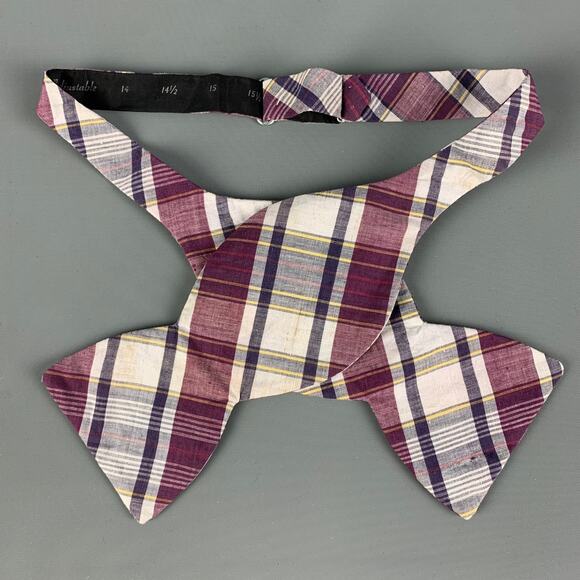 VINTAGE Purple Plaid Cotton Tie - Picture 1 of 3